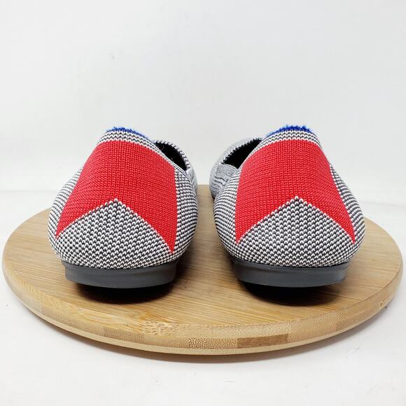 Rothys Retired Shale Cherry Ribbon Stripe Ballet Flats Womens 9.5 Round Toe Shoe - Picture 8 of 13